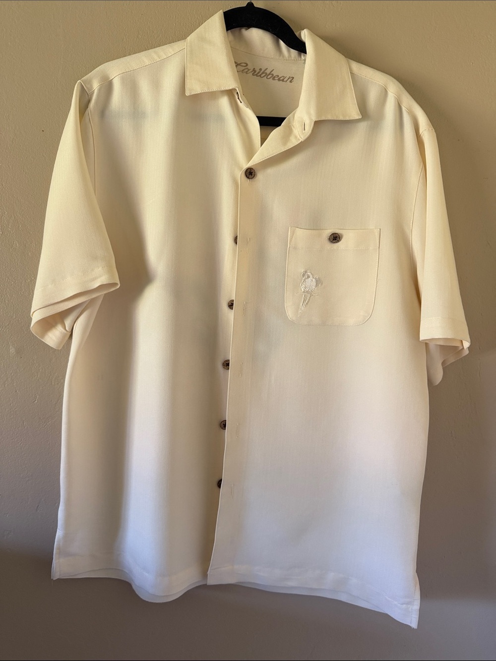 Caribbean Short-Sleeve Camp Button-Down Shirt Embroidered “Lose The Cracker”